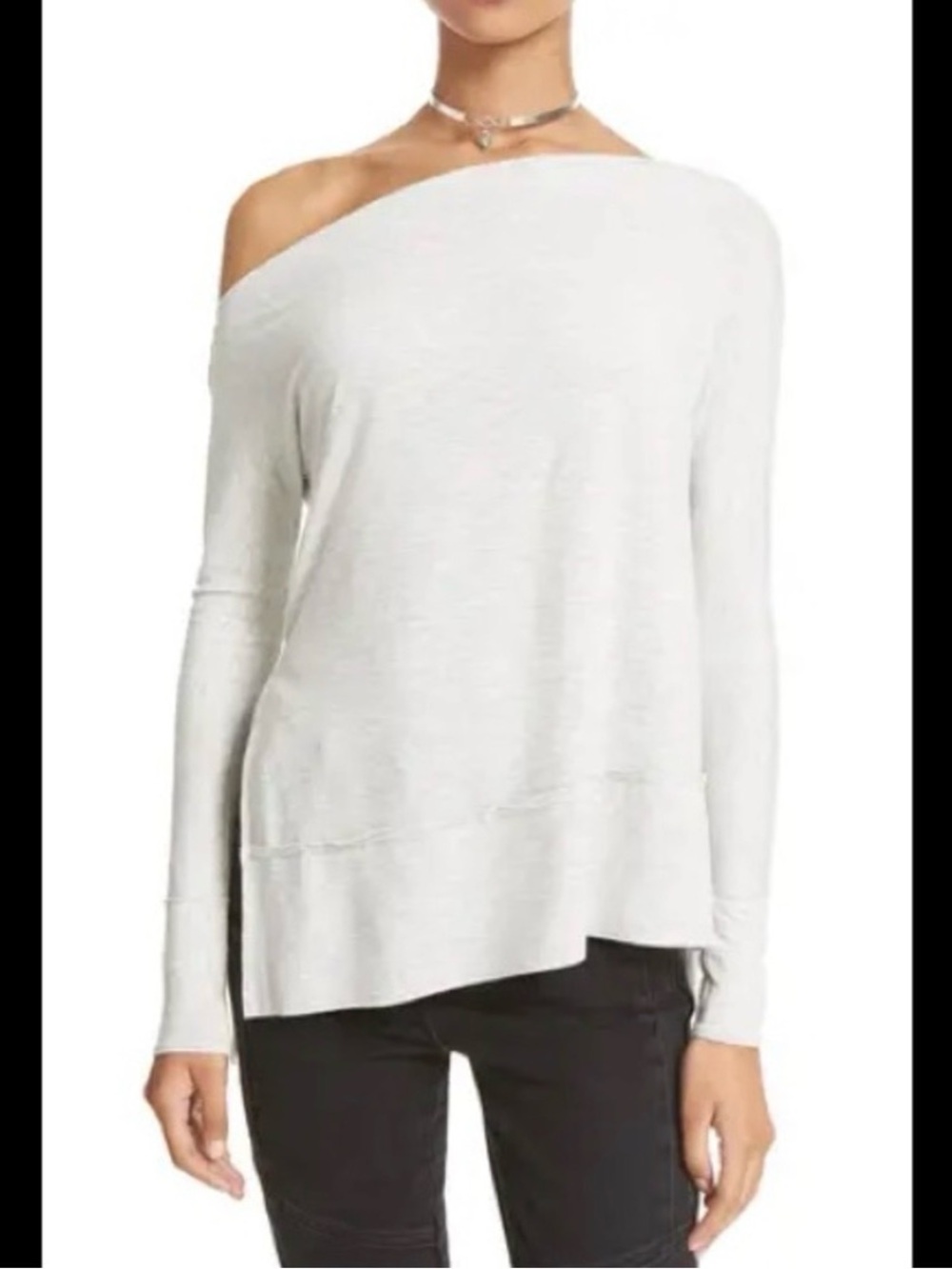 We The Free Free People Light Heather Gray Long Sleeve Tunic
